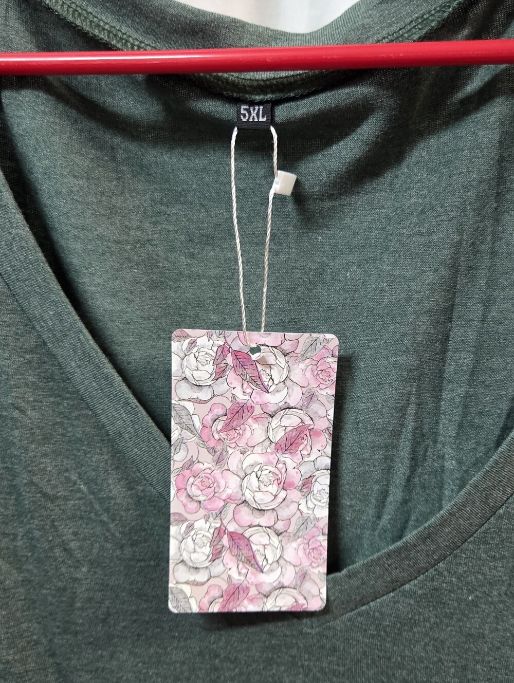 Green V-Neck Christmas Tree Graphic Top - Picture 3 of 5